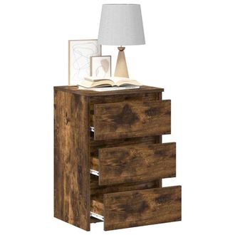 Berkfield Home Decorative Bed Cabinets 2 pcs Smoked Oak 40x35x62.5 cm Engineered Wood in Brown