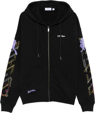 Off-white Arrows-print Zip-up Hoodie