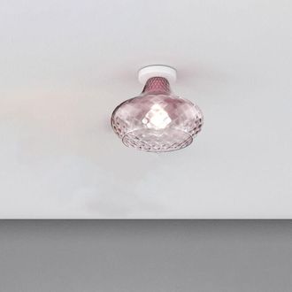 Top-Light Top-light - Plafoniera Contemporanea Dress Metallo Bianco Vetro Ruggine 1 Luce E27