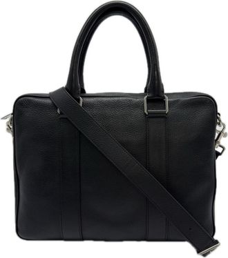 Bottega Veneta Black Leather Briefcase (Pre-Owned)