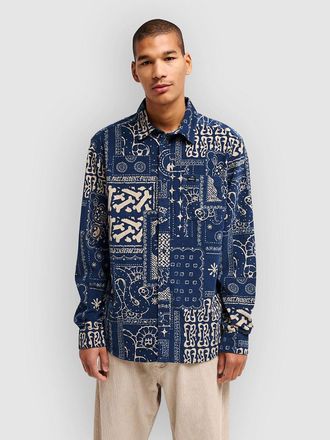 Rvca Dalas Patchwork Cord Hemd blau