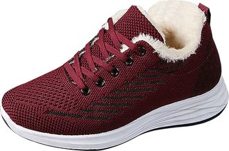 Generic cfpqv Winter Shoes Womens Lined Winter Boots Lace-Up Winter Sports Shoes Trainers Low Top Trainers Hiking Shoes Work Shoes Winter Boots Warm Plush Low