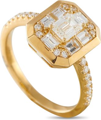 Luxury Bazaar 18K Yellow Gold 1.16ct Diamond Ring ALR-19915-Y