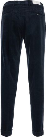 Michael Coal Pleated Cotton Trousers - Blue