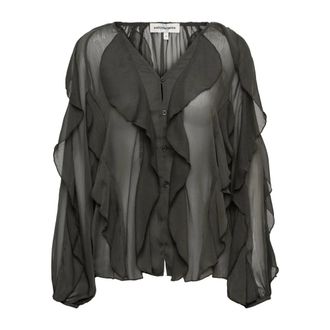 &Co Woman Voile Blouse - Dames - Blouses & Shirts - Groen - Maat: 2XL Voile