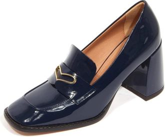 A.Bocca Midnight Blue Heel Loafer - Dames - Pumps - Blauw - 40 EU - Schoenen