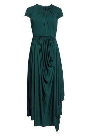 Givenchy Draped Jersey Maxi Dress in Green Forest at Nordstrom, Size 6 Us