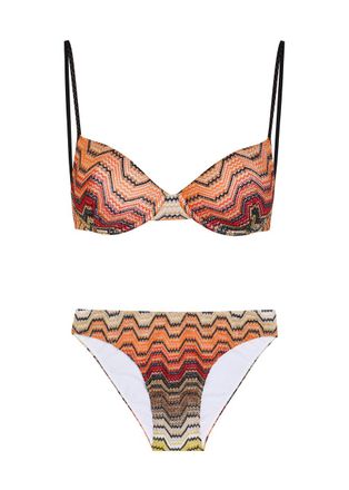 Missoni Patterned Metallic-knit Bikini - Black - 46 (UK14 / L)
