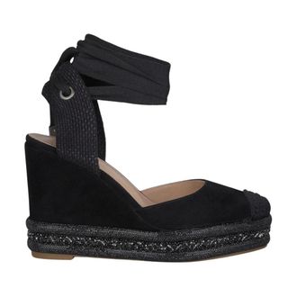 Alma En Pena Wedges, female, Black, 5 UK, Knotted Wedge Glitter
