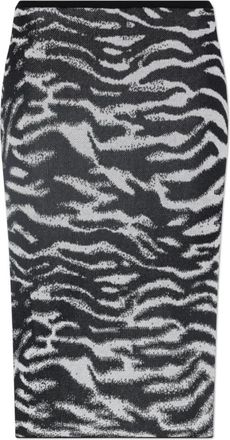 The Attico Dierenprint Rok - Dames - Midirokken - Zwart - XS - Katoen - Rokken