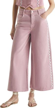 Scalpers Jeans Culotte Studs in Lightpink at Nordstrom, Size 36 Eu