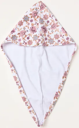 Fat Face FatFace White Floral Printed Hair Wrap Towel