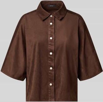 OPUS Boxy Fit Bluse mit 1/2-Arm Modell Fermes in Dunkelbraun, Gr&ouml;&szlig;e L