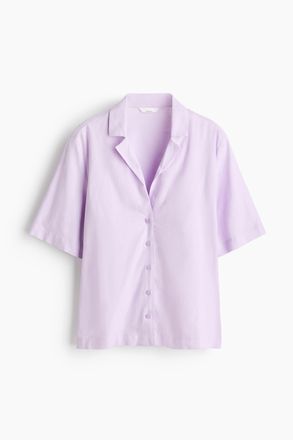 H&M Freizeitbluse aus Leinengemisch - Helllila