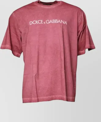 Dolce & Gabbana logo print cotton crew neck t-shirt