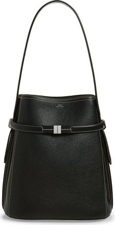 Toteme Belted Grained Leather Bucket Bag in Black at Nordstrom