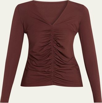 Wolford Pure Ruched Long-Sleeve Top