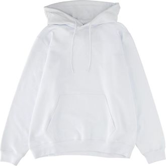 Msgm White Solid Hoodie