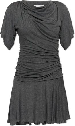 Isabel Marant Raima Jurk - Dames - Korte kleedjes - Grijs - M - Leer - Kleedjes
