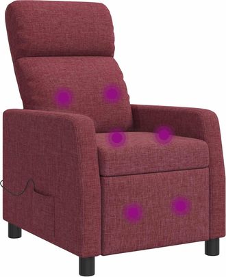 vidaXL Silla De Masajes Reclinable Rojo Vino Tela Vidaxl