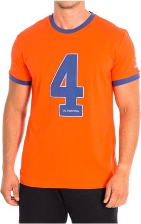 La Martina T-shirt met korte mouwen - Heren - T-shirts - Oranje - S - Katoen - Tops