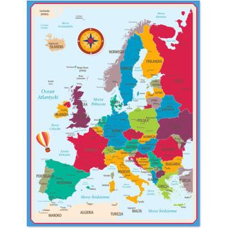 OEM Pizarra Magn&eacute;tica Autoadhesiva, Mapa Colorido De Europa Con Imanes Xxl