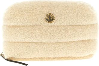 Moncler Caradoc quilted teddy makeup bag - women - Acrylic/Cotton - One Size - Neutrals