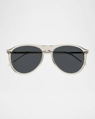 Saint Laurent Men & apos;s Sl 667 Acetate Oval Sunglasses