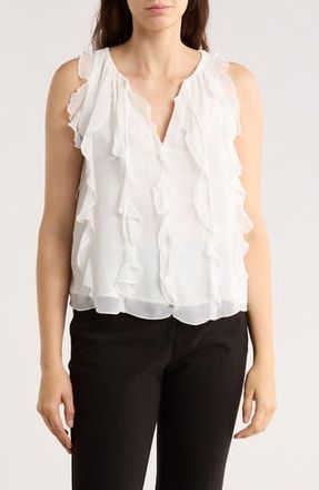 Halogen Ruffle Sleeveless Top in New Ivory at Nordstrom Rack, Size X-Small