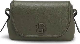 BOSS Grained faux-leather crossbody bag with Double B monogram