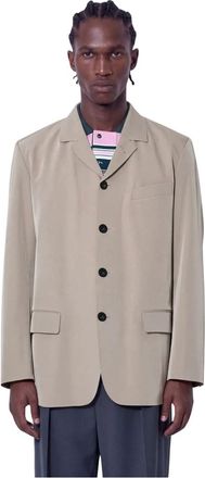 Lacoste Runway Technical Stretch Tailored Jacket - Heren - Jassen - Beige - Maat: 2XL Zijde