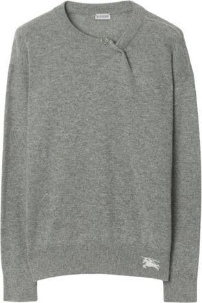 Burberry Lichtgrijze Cashmere Trui - Dames - Cashmere truien - Grijs - M - Kasjmier - Truien & Vesten