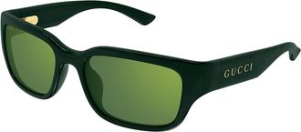Gucci GG2241SK Asian Fit 003 Mens Sunglasses Green Size 56 - Free RX Lenses - Free RX Lenses