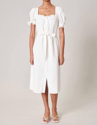 Sugarlips Hamptons Linen Dress In White