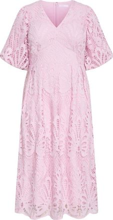 City Chic Kylee Lace Maxi Dress in Soft Rose at Nordstrom, Size 16W