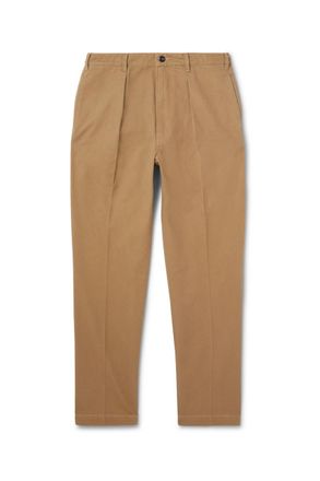 Drake's + HIM Games Tapered Pleated Cotton-Twill Trousers