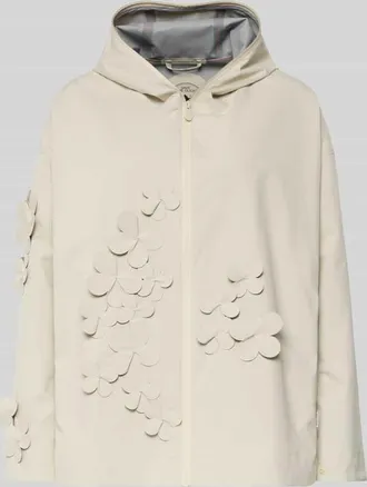 Save The Duck Regular Fit Regenjacke mit floralen Applikationen Modell Rosa in Sand, Gr&ouml;&szlig;e S
