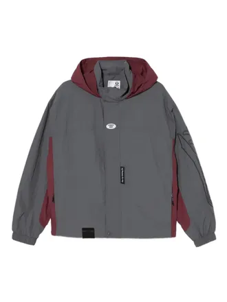 Aape By A Bathing Ape logo-embroidered jacket - men - Nylon/Nylon - L - Grey