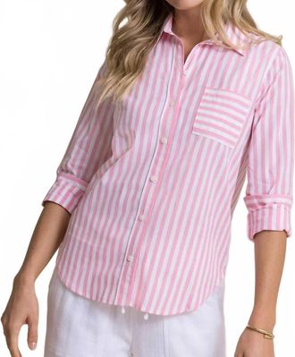 Southern Tide Emery Button Front Shirt In Sea Pink