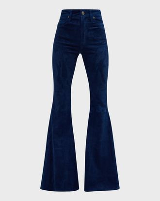 Co&ucirc;t de la Libert&eacute; Super High-Rise Bell Flared Suede Pants