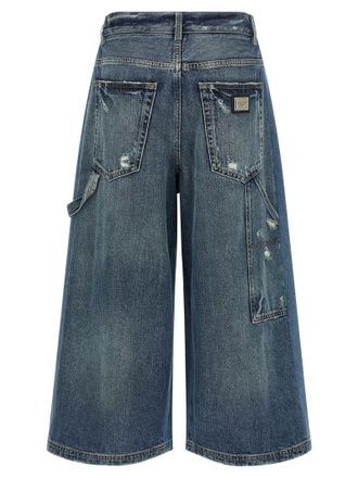 Dolce & Gabbana Patchwork Denim Bermuda Shorts - Blue