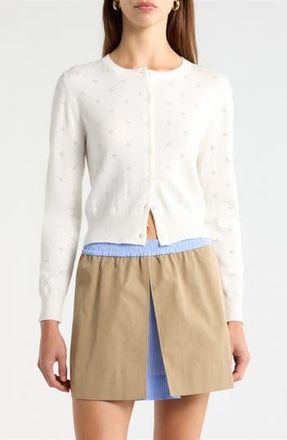ASTR the Label Denise Button Front Cardigan in Off White at Nordstrom Rack, Size X-Large