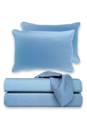 BedVoyage Cooling 100% Viscose Sheet Set - Soft, Breathable Comfort in Ocean at Nordstrom, Size California King