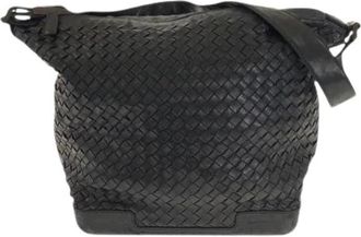 Bottega Veneta Pre-owned Leren Schoudertas Zwart - Dames - Vintage Schoudertas - Zwart - ONE Size - Leer - Vintage