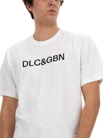 Dolce & Gabbana Logo-Print Cotton T-Shirt - White