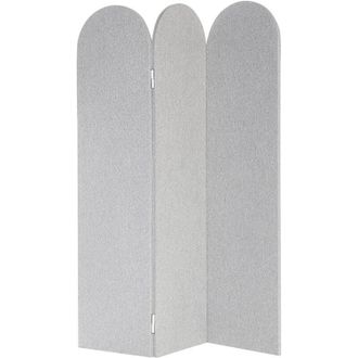 Beliani Beliani - Biombo Separador Decorativo Moderno 3 Paneles Estructura Acero Poli&eacute;ster Gris Slimmy