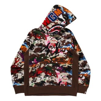 A Bathing Ape Hybrid Camo Shark Pullover Hoodie Multicolor 0ZXSWM012141RMLX