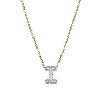 LuvMyJewelry Small Bubble Initial Letter 14K Yellow Gold Diamond Pendant Necklace in Gold I at Nordstrom