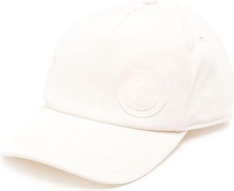 Moncler logo-appliqu&eacute; gabardine cap - women - Cotton - One Size - Neutrals