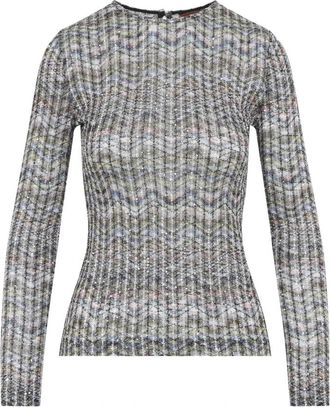Missoni Trui met ronde hals - Dames - Ronde hals truien - Veelkleurig - XS - Pailletten - Truien & Vesten